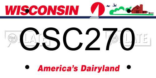 CSC270 Wisconsin License Plate