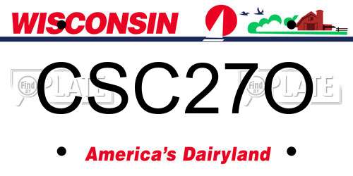CSC27O Wisconsin License Plate