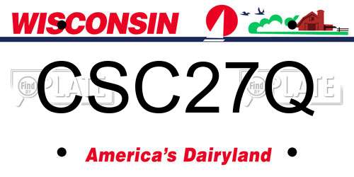 CSC27Q Wisconsin License Plate