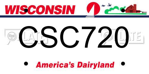 CSC720 Wisconsin License Plate