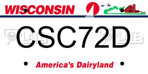 CSC72D Wisconsin License Plate