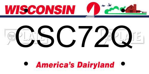 CSC72Q Wisconsin License Plate