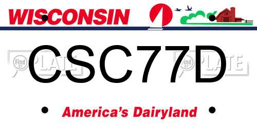 CSC77D Wisconsin License Plate