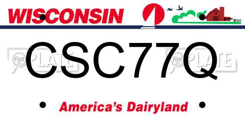 CSC77Q Wisconsin License Plate