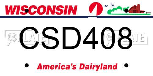 CSD408 Wisconsin License Plate