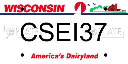 CSEI37 Wisconsin License Plate