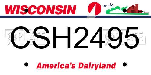 CSH2495 Wisconsin License Plate