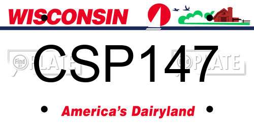 CSP147 Wisconsin License Plate