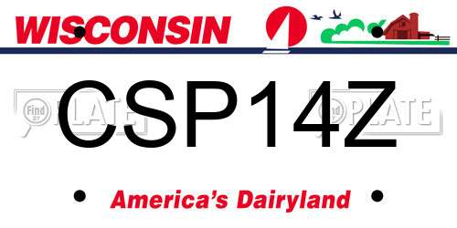 CSP14Z Wisconsin License Plate