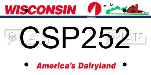 CSP252 Wisconsin License Plate