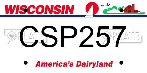 CSP257 Wisconsin License Plate