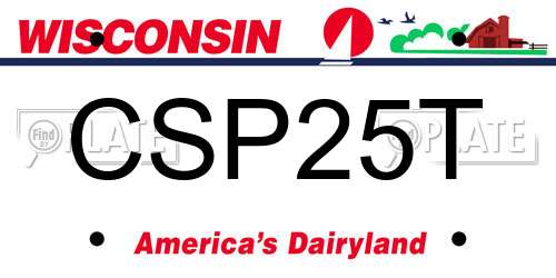 CSP25T Wisconsin License Plate