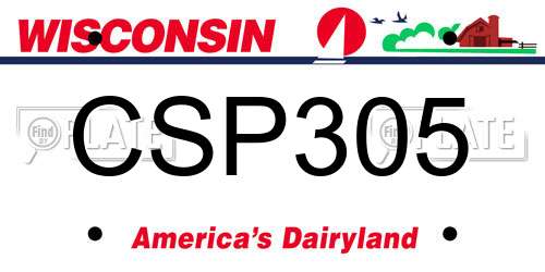 CSP305 Wisconsin License Plate