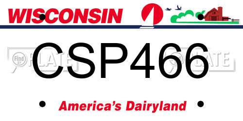 CSP466 Wisconsin License Plate