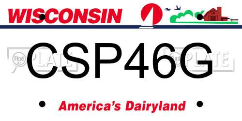 CSP46G Wisconsin License Plate