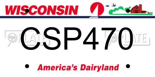 CSP470 Wisconsin License Plate