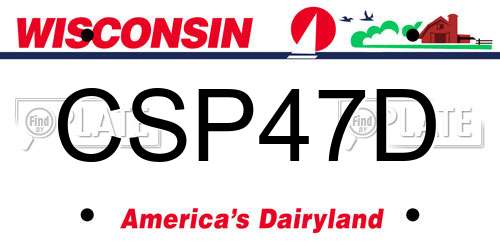 CSP47D Wisconsin License Plate
