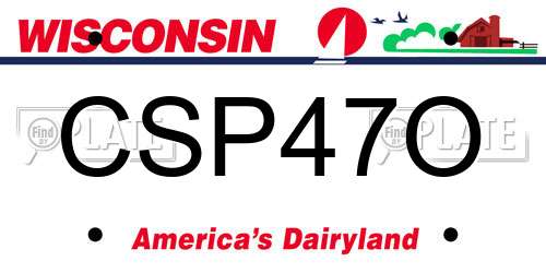 CSP47O Wisconsin License Plate