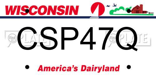 CSP47Q Wisconsin License Plate