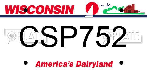 CSP752 Wisconsin License Plate