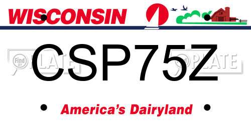 CSP75Z Wisconsin License Plate