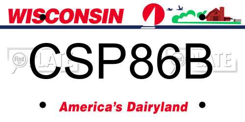 CSP86B Wisconsin License Plate