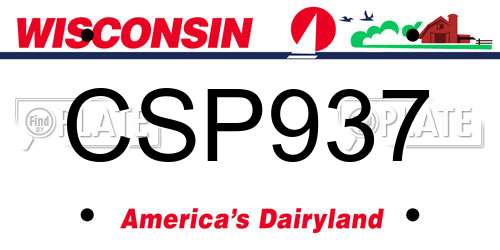 CSP937 Wisconsin License Plate