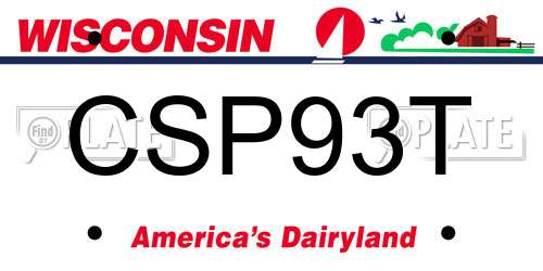 CSP93T Wisconsin License Plate