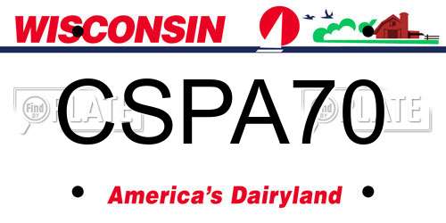 CSPA70 Wisconsin License Plate