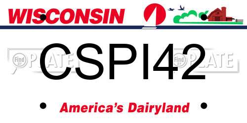 CSPI42 Wisconsin License Plate