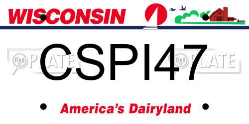 CSPI47 Wisconsin License Plate