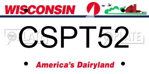 CSPT52 Wisconsin License Plate