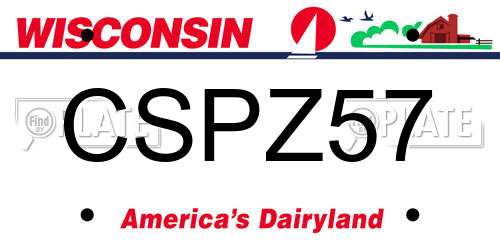 CSPZ57 Wisconsin License Plate