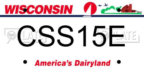CSS15E Wisconsin License Plate