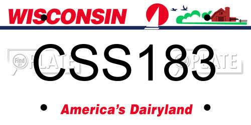 CSS183 Wisconsin License Plate