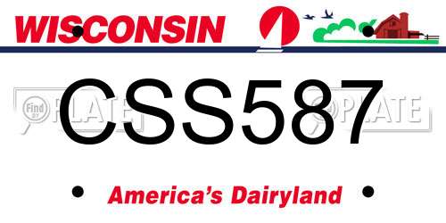 CSS587 Wisconsin License Plate