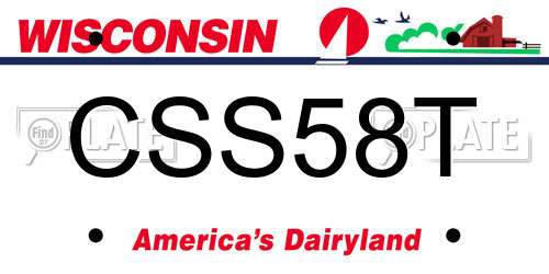 CSS58T Wisconsin License Plate