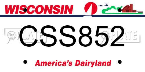 CSS852 Wisconsin License Plate