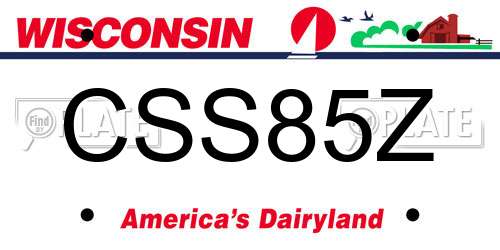 CSS85Z Wisconsin License Plate
