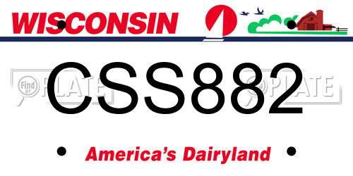 CSS882 Wisconsin License Plate