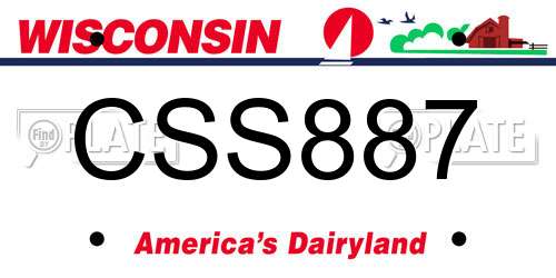 CSS887 Wisconsin License Plate