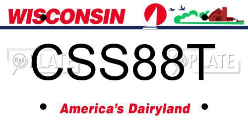 CSS88T Wisconsin License Plate