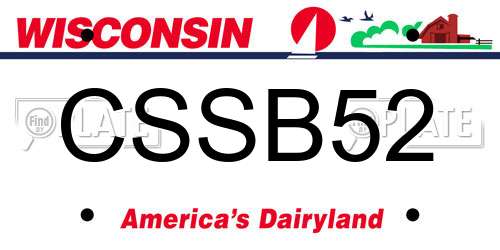 CSSB52 Wisconsin License Plate