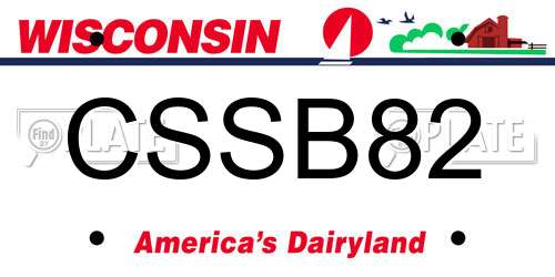 CSSB82 Wisconsin License Plate