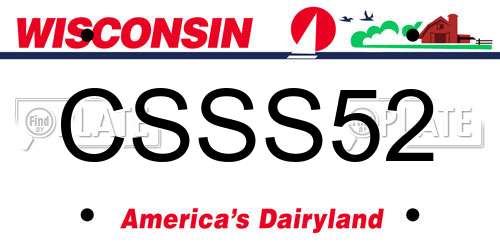 CSSS52 Wisconsin License Plate