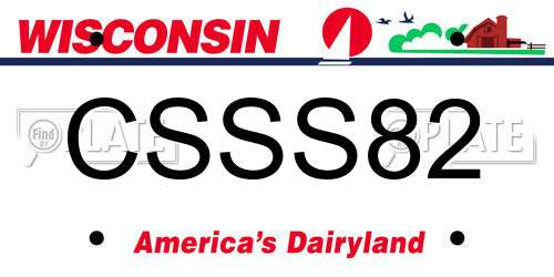 CSSS82 Wisconsin License Plate
