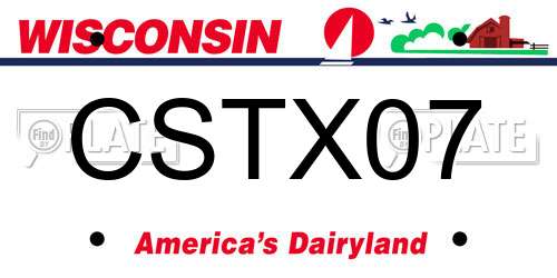 CSTX07 Wisconsin License Plate