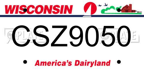 CSZ9050 Wisconsin License Plate