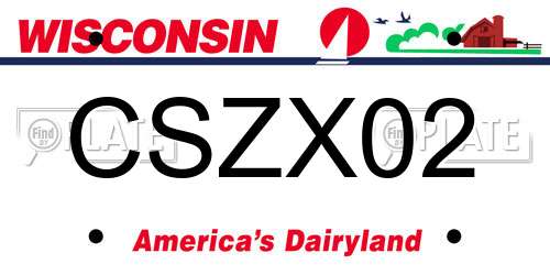 CSZX02 Wisconsin License Plate