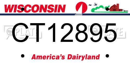 CT12895 Wisconsin License Plate